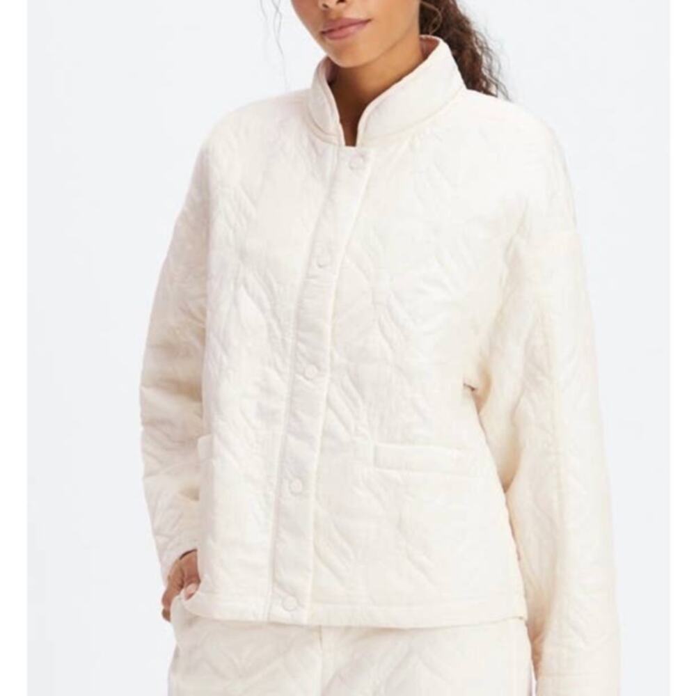 FABLETICS Quilted Loft Jacket Ivory Large L